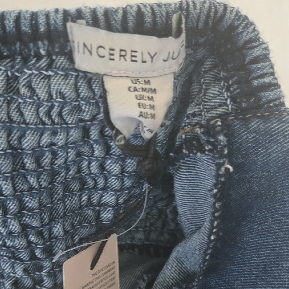 Sincerely Jules Two-Tone Denim Crop Top - Picture 5 of 6